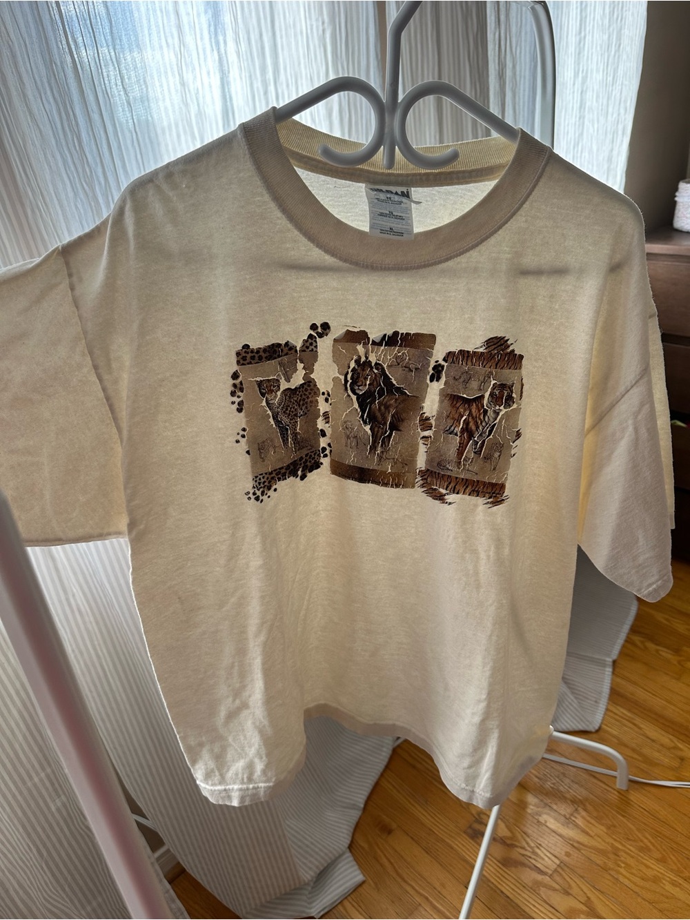 Gildan Cream Short-Sleeve Tee with Western Animal Trio Graphic